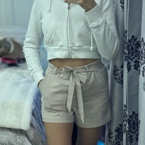 Women's Tan Shorts with Tie Waist